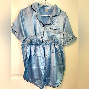 Ligh blue, silky PJ SET